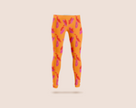 Load image into Gallery viewer, Paint brush strokes red and pink in orange pattern design printed on recycled fabric spandex mockup

