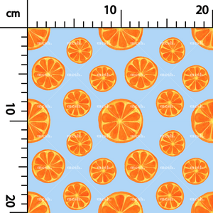 127. Multiple oranges in blue