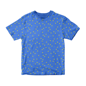 216. Messy dots in yellow on blue