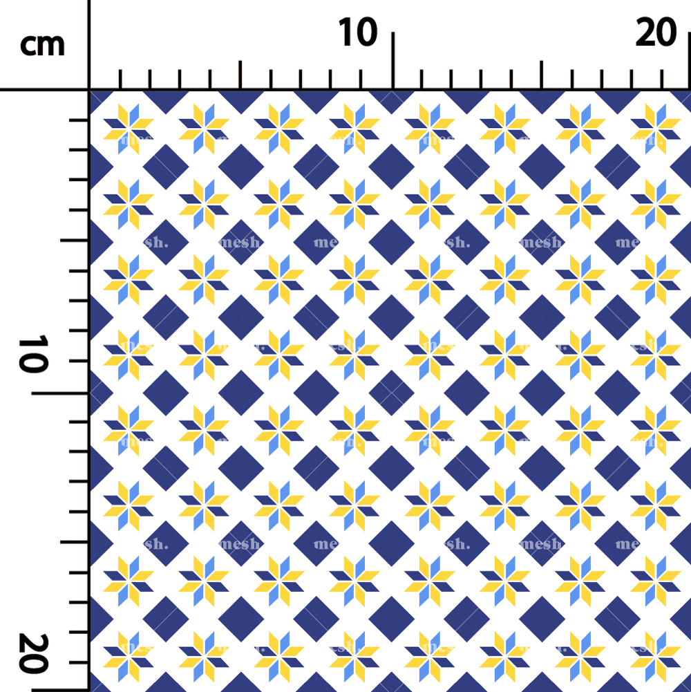 298. Flowers tile version II in yellow