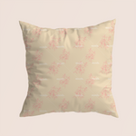 Load image into Gallery viewer, Floral dream pastel in beige pattern design on recycled fabric home decor mockup
