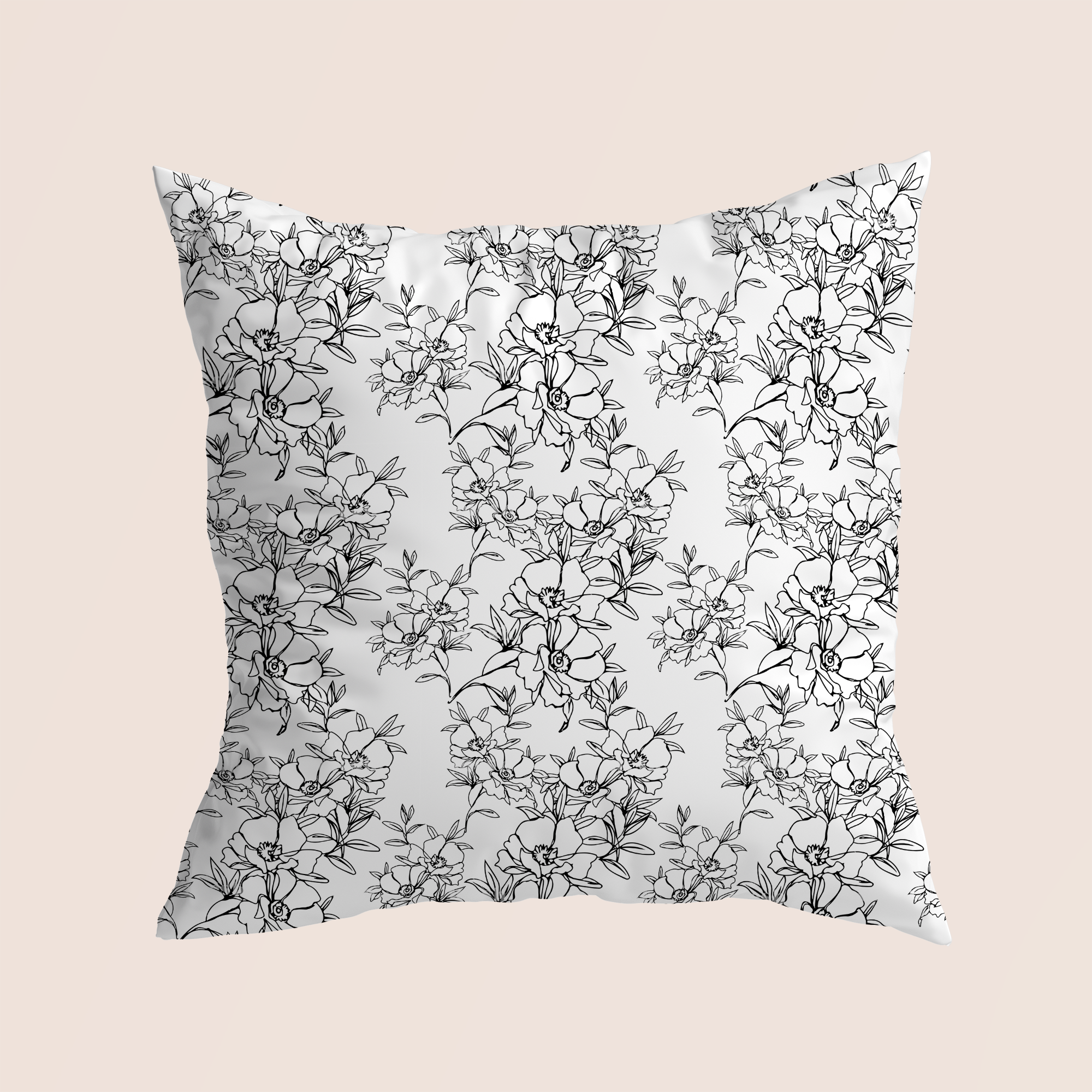 Floral dream full basic in white pattern design printed on recycled fabric canvas mockup