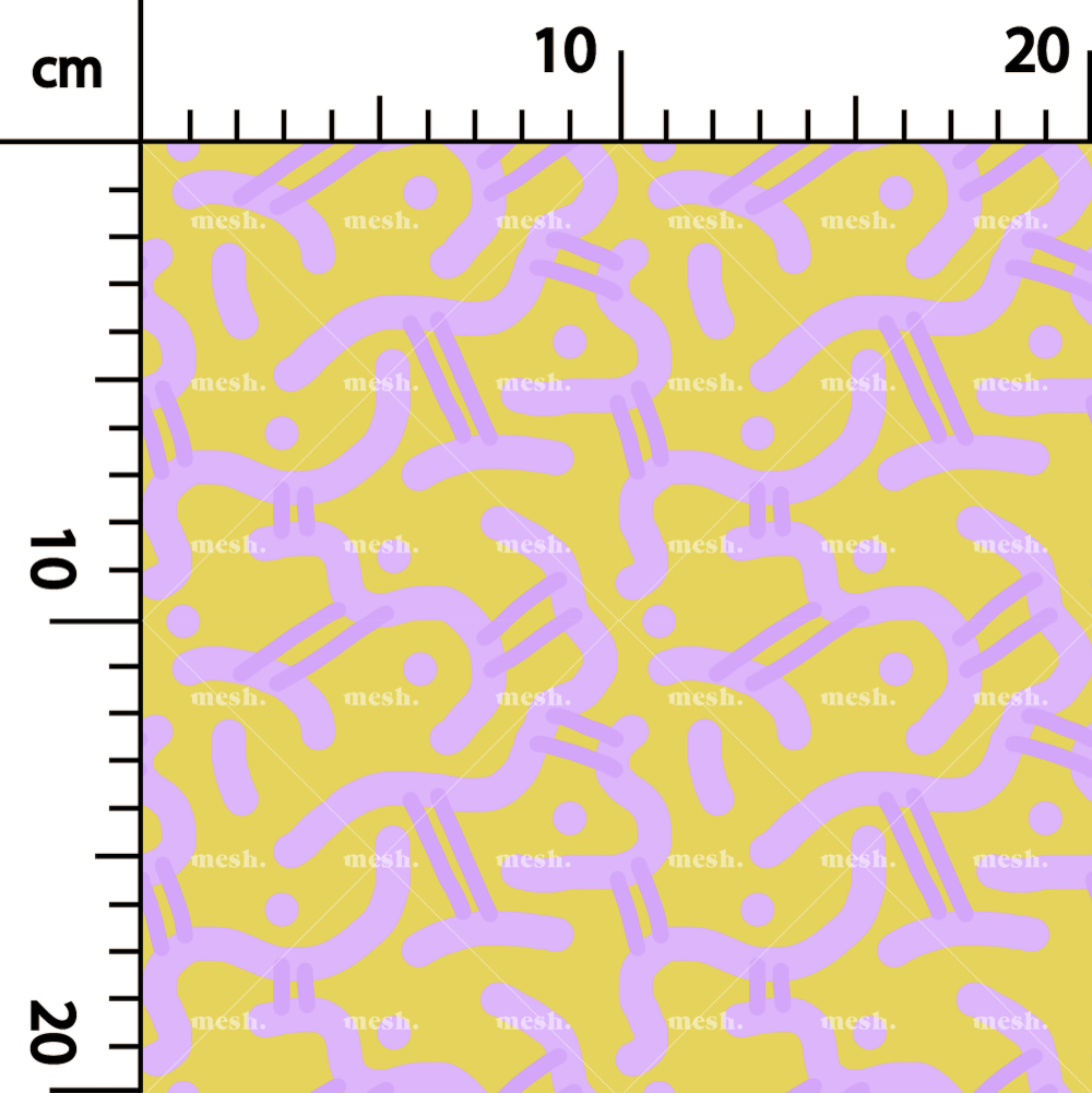 395. Modern elks in purple on yellow