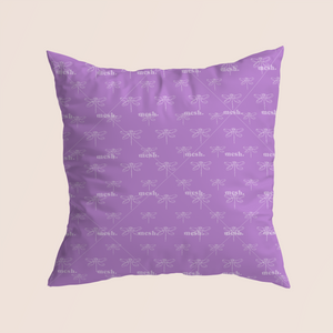 Minimalist dragonfly in purple pattern design printed on recycled fabric canvas mockup
