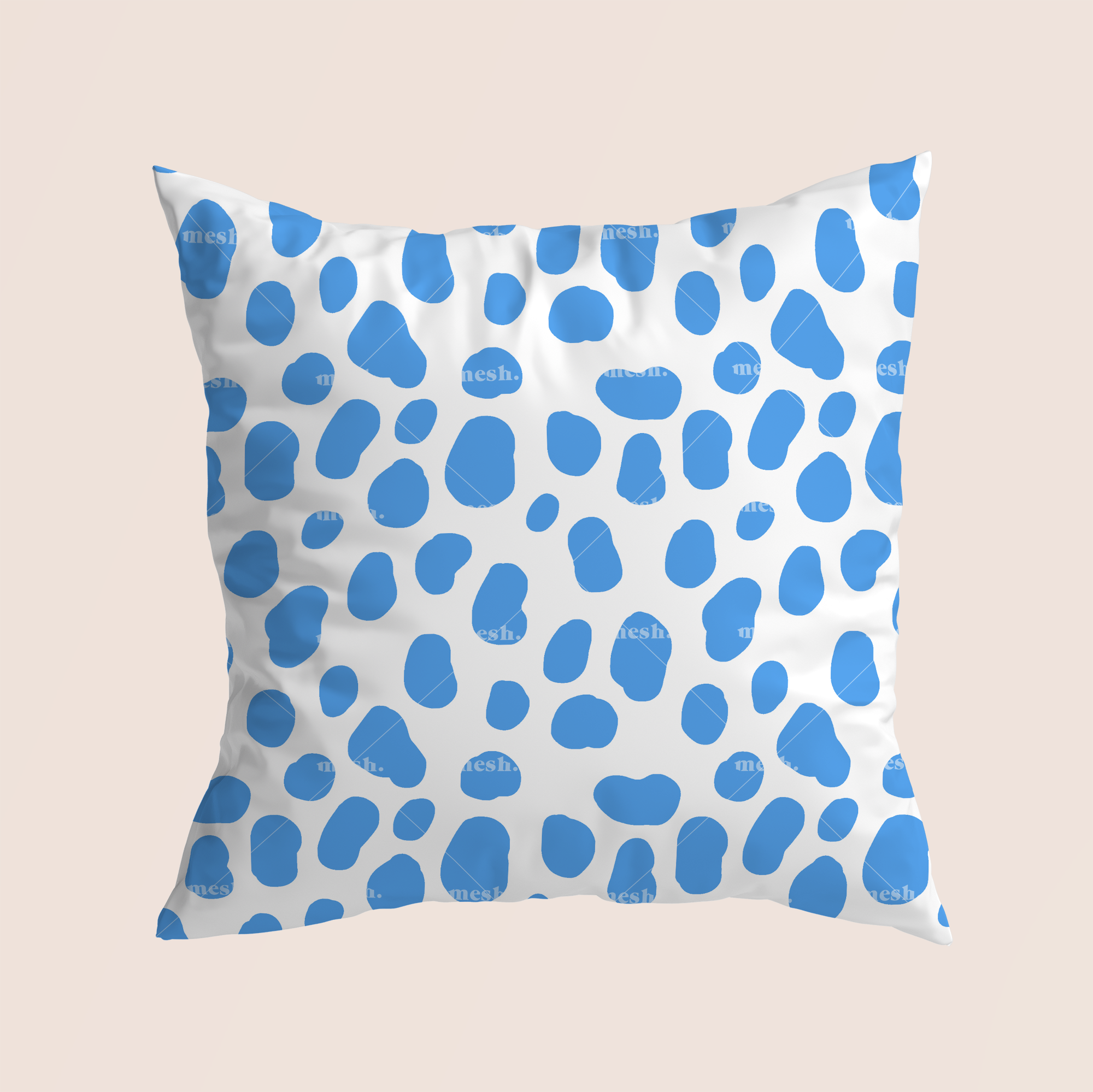 Wild animal coloured skin in blue pattern design printed on recycled fabric pillow