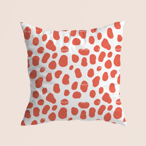 Wild animal coloured skin in red pattern design printed on recycled fabric pillow