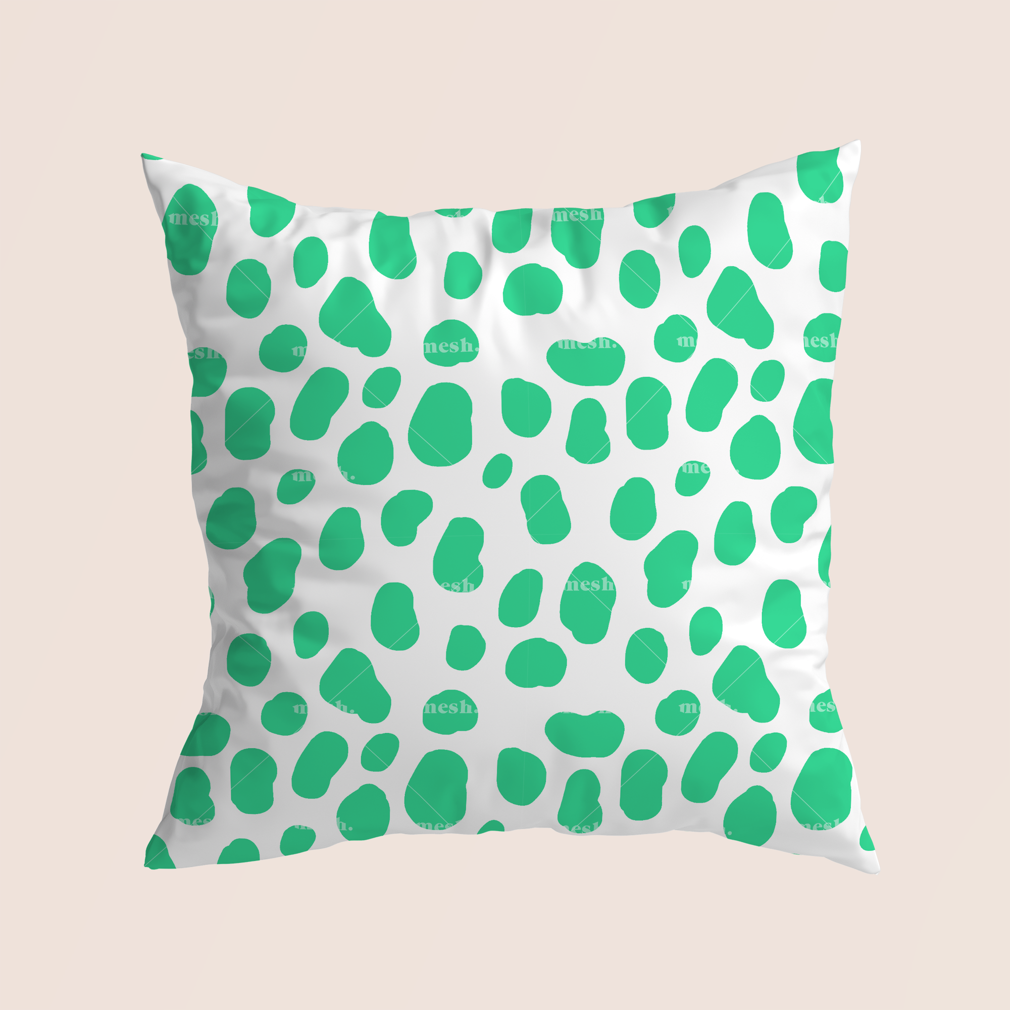 Wild animal coloured skin in green pattern design printed on recycled fabric pillow
