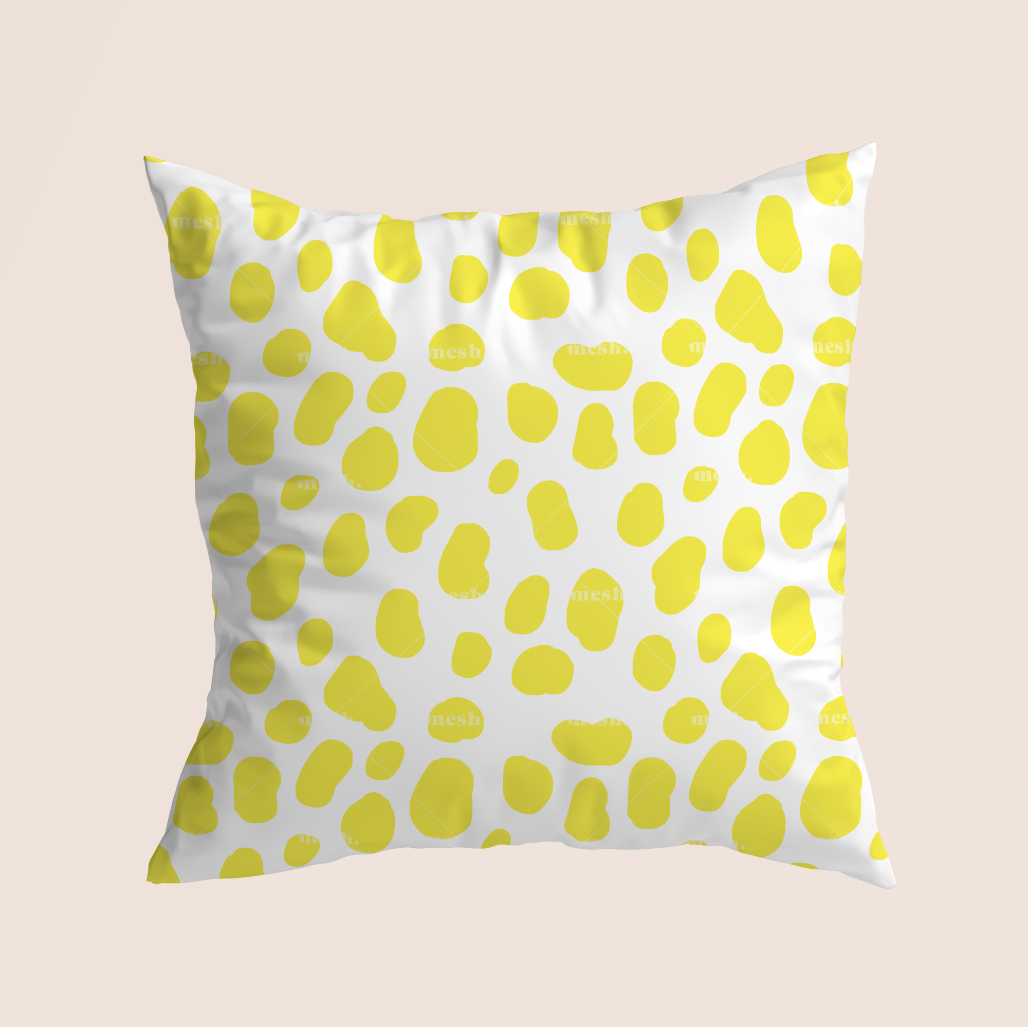 Wild animal coloured skin in yellow pattern design on recycled fabric pillow