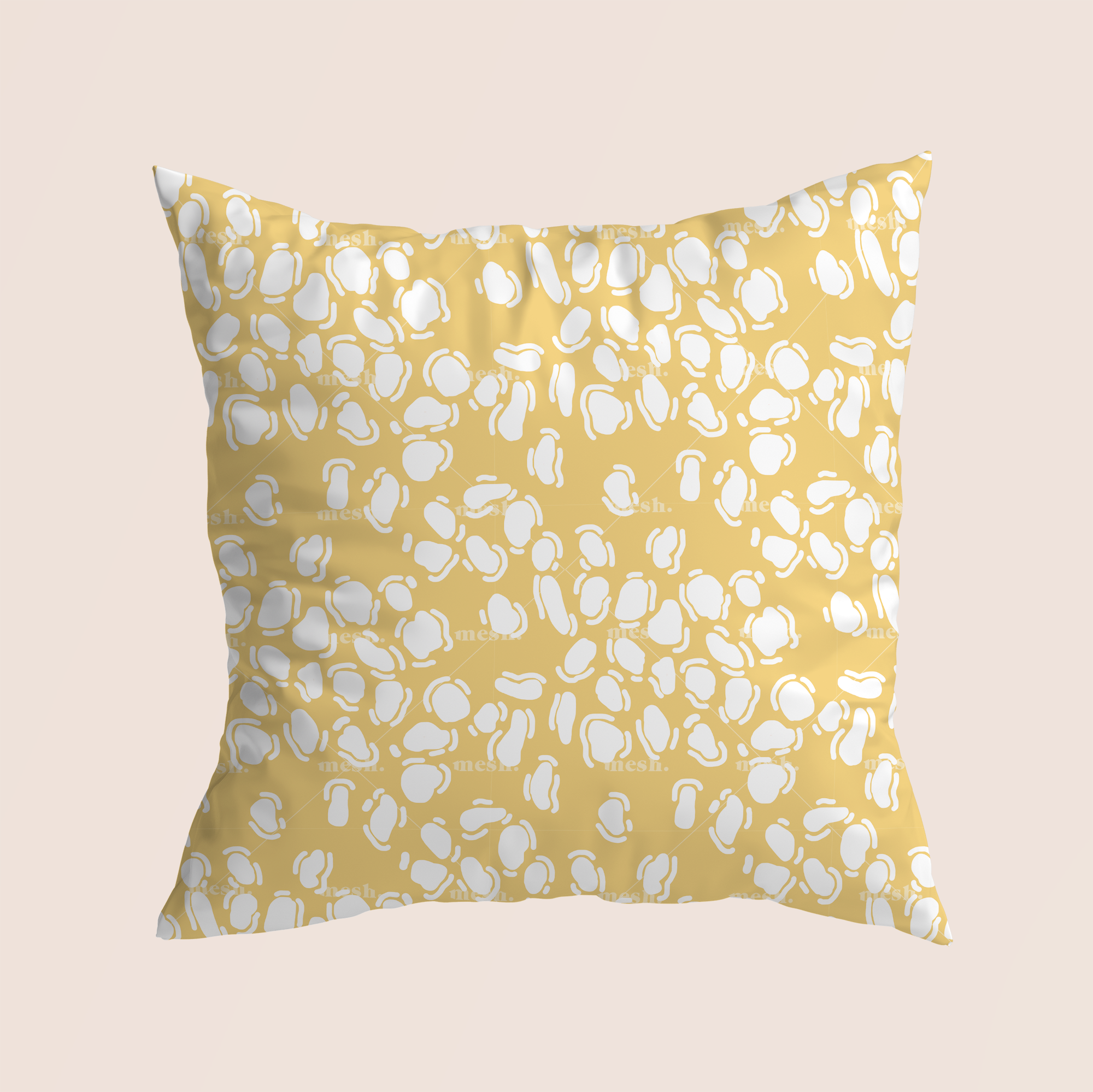 DNA map in yellow pattern design printed on recycled fabric home decor mockup