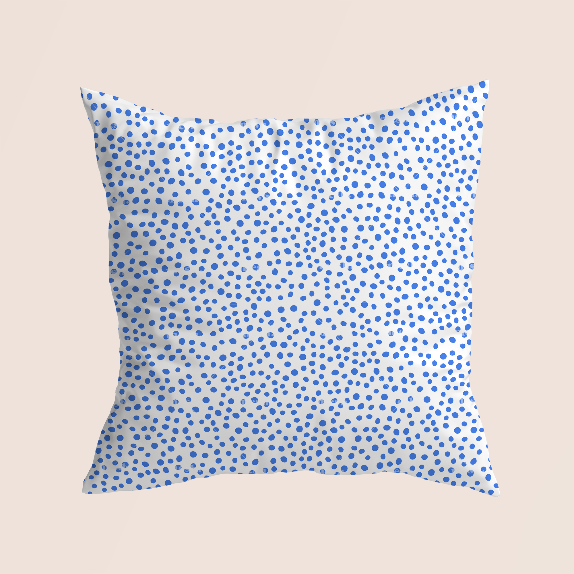 Microscopic bubbles blue in reverse pattern design printed on recycled fabric canvas mockup