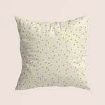 Load image into Gallery viewer, Messy dots in green on beige pattern design printed on recycled fabric canvas mockup
