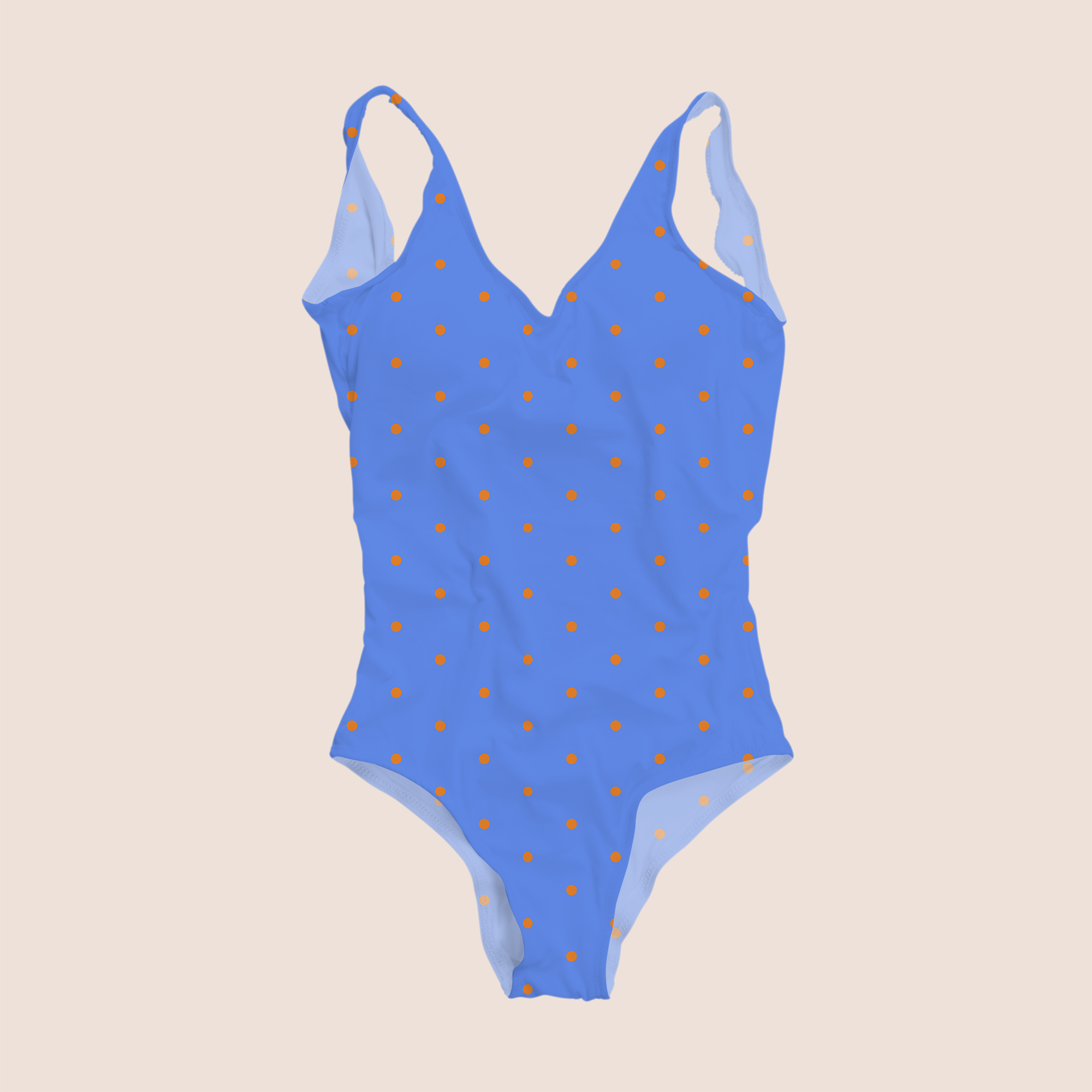 Trivial dots trendy in blue pattern design printed on recycled fabric swimwear