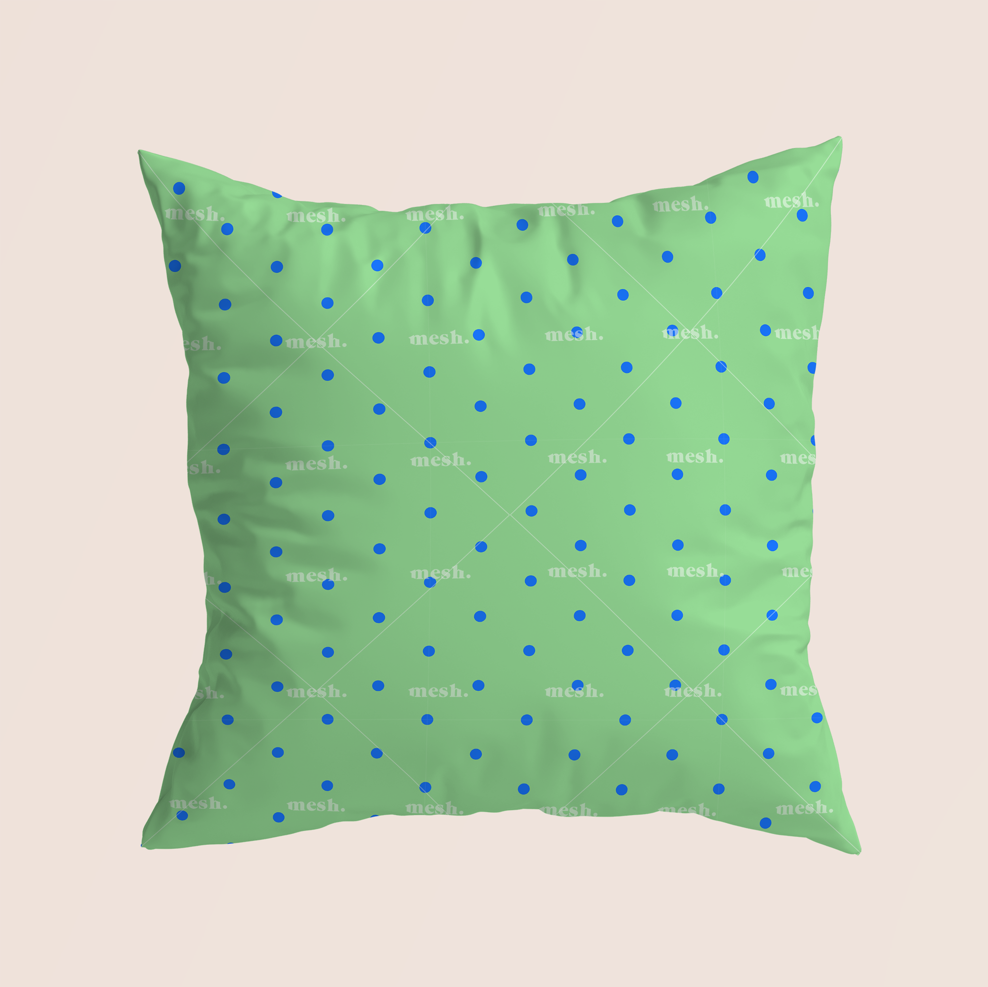 Trivial dots trendy in green pattern design printed on recycled fabric pillow