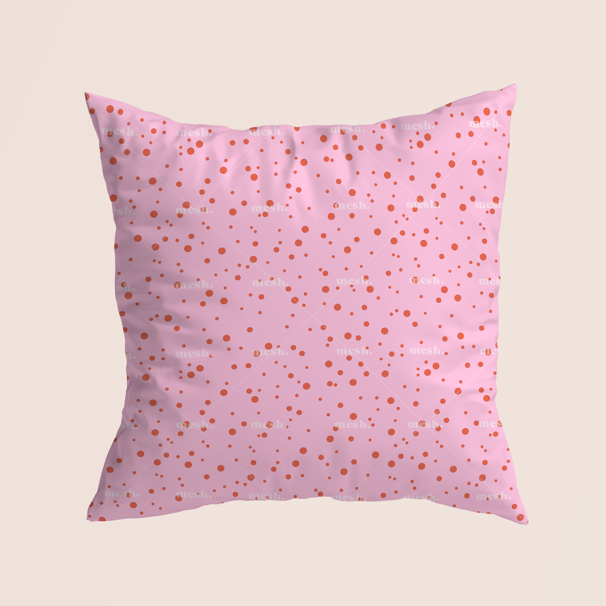 Infinite dots pink in red pattern design printed on recycled fabric canvas mockup