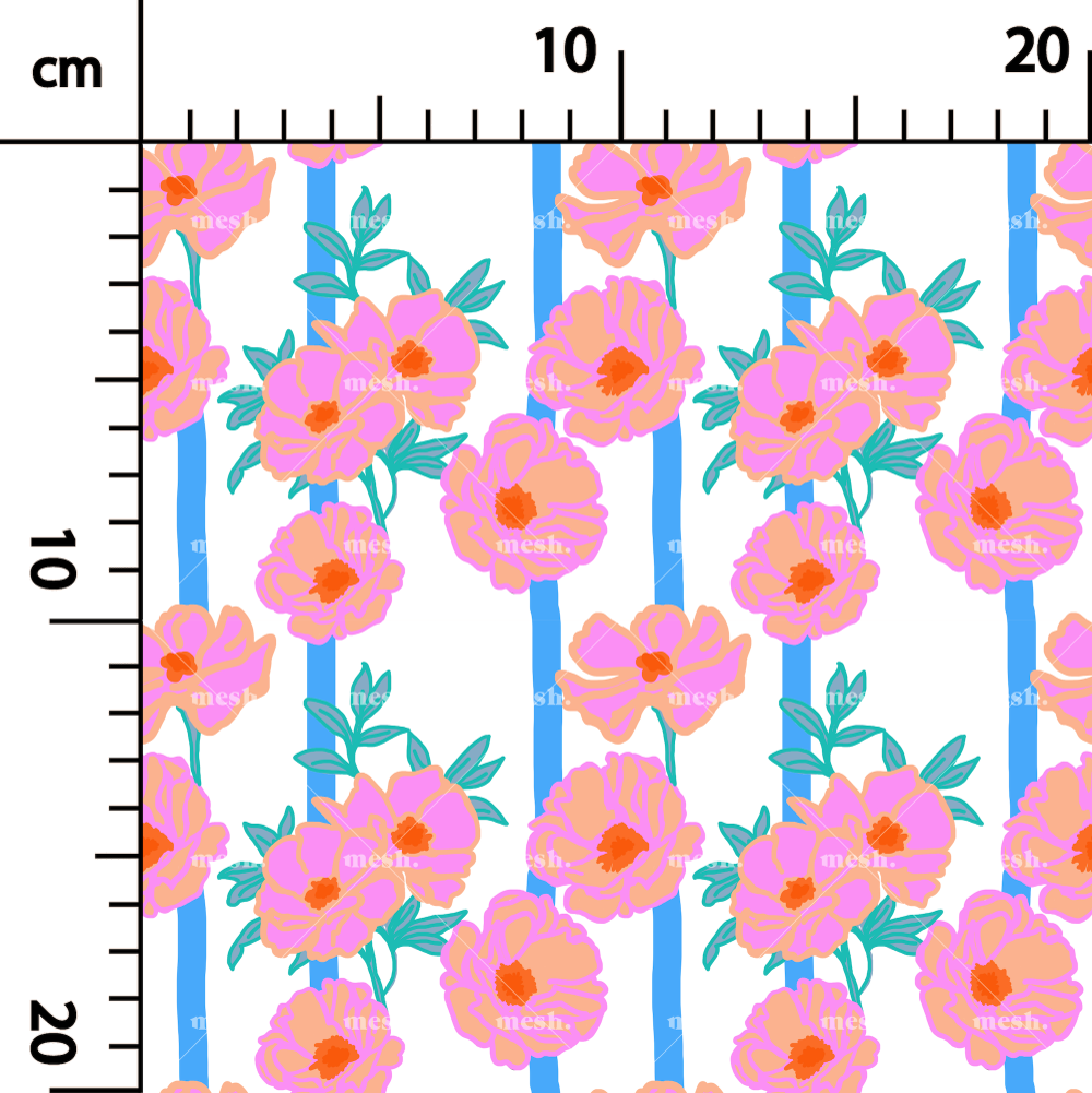 474. Floral dream digital basic in stripes