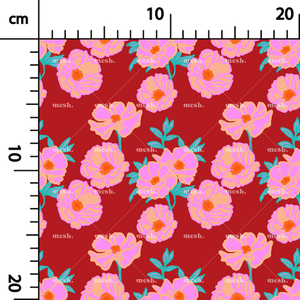 480. Floral dream digital trendy in red