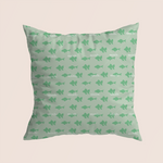 Load image into Gallery viewer, Under the sea green in green pattern design printed on recycled fabric pillow

