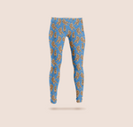 Load image into Gallery viewer, Tigers everywhere trendy in blue pattern design printed on recycled fabric leggings
