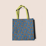 Load image into Gallery viewer, Tigers everywhere trendy in blue pattern design printed on recycled fabric bags
