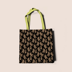 Load image into Gallery viewer, Tigers everywhere basic in black pattern design printed on recycled fabric bags
