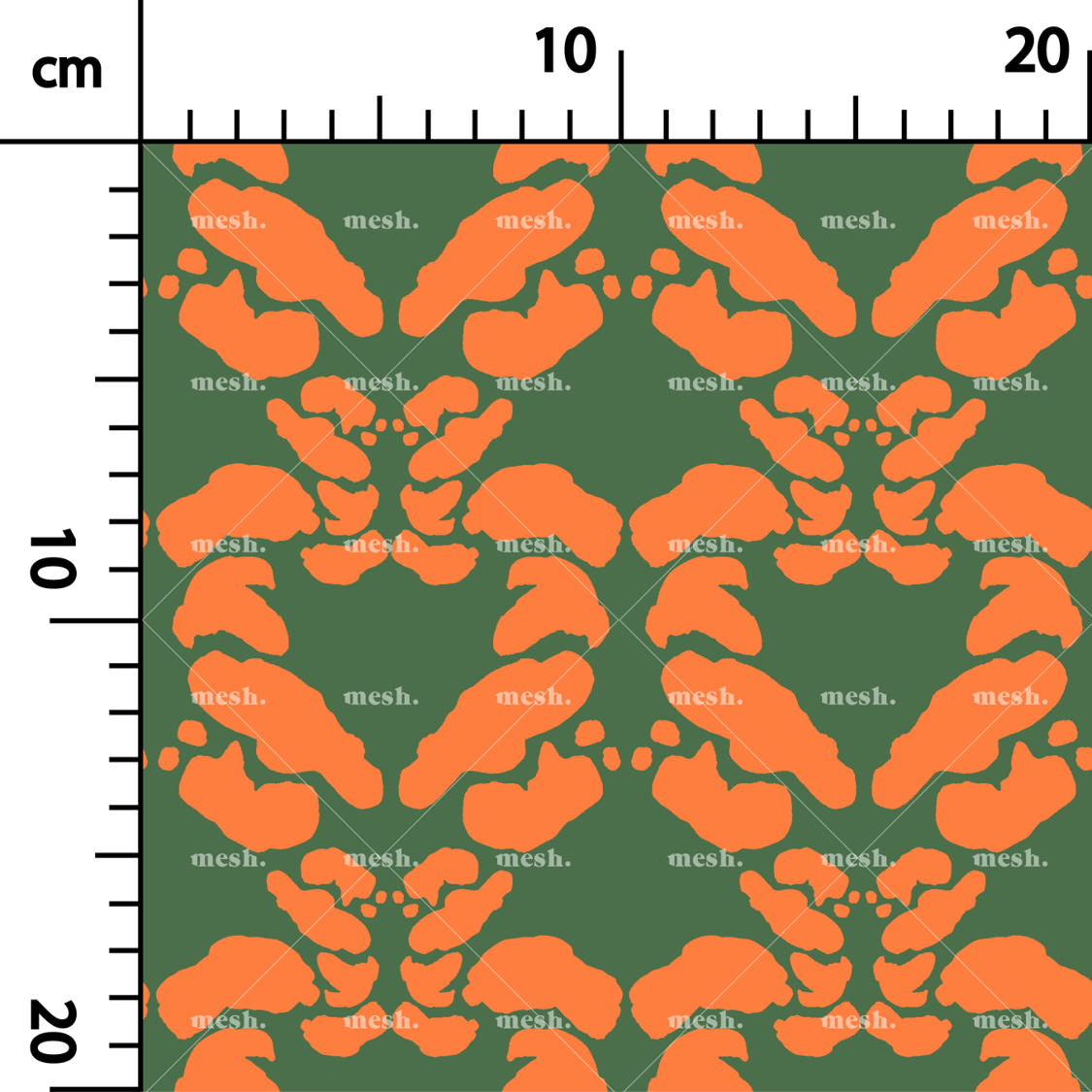 57. Symmetry decor in orange on green