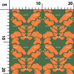 Load image into Gallery viewer, 57. Symmetry decor in orange on green
