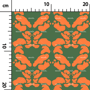 57. Symmetry decor in orange on green