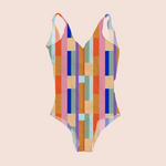 Load image into Gallery viewer, Retro sixties recycled fabric swimwear

