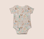 Load image into Gallery viewer, Playful nature pattern design recycled fabric babygrow
