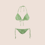 Load image into Gallery viewer, Minimalist nature in green pattern design printed on recycled fabric lycra mockup
