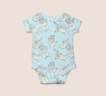 Load image into Gallery viewer, Gestures highlight in blue recycled fabric childrenwear
