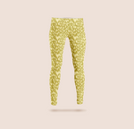 Load image into Gallery viewer, Wild animal skin in basic yellow recycled fabric leggings
