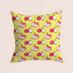 Load image into Gallery viewer, Dragon fruit big in yellow pattern design printed on recycled fabric home decor mockup
