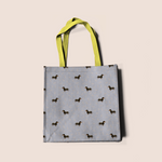 Load image into Gallery viewer, Dogs dachshund affair in grey recycled fabric bags
